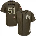 Wholesale Cheap Yankees #51 Bernie Williams Green Salute to Service Stitched MLB Jersey