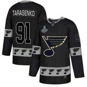 Wholesale Cheap Adidas Blues #91 Vladimir Tarasenko Black Authentic Team Logo Fashion Stanley Cup Champions Stitched NHL Jersey
