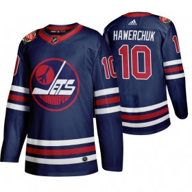 Wholesale Cheap Winnipeg Jets #10 Dale Hawerchuk Men\'s 2019-20 Heritage Classic Wha Navy Stitched NHL Jersey