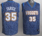 Wholesale Cheap Denver Nuggets #35 Kenneth Faried Blue Leopard Print Fashion Jersey