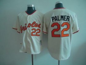Wholesale Cheap Mitchell And Ness Orioles #22 Jim Palmer Cream Throwback Stitched MLB Jersey