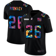 Cheap New York Giants #26 Saquon Barkley Men's Nike Multi-Color Black 2020 NFL Crucial Catch Vapor Untouchable Limited Jersey