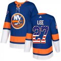 Wholesale Cheap Adidas Islanders #27 Anders Lee Royal Blue Home Authentic USA Flag Stitched Youth NHL Jersey
