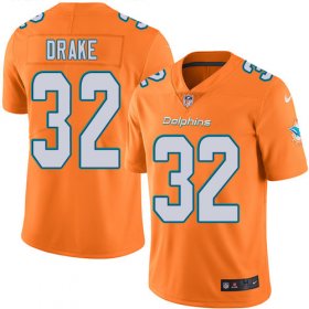 Wholesale Cheap Nike Dolphins #32 Kenyan Drake Orange Men\'s Stitched NFL Limited Rush Jersey