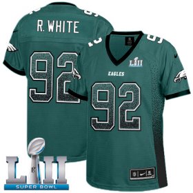 Wholesale Cheap Nike Eagles #92 Reggie White Midnight Green Team Color Super Bowl LII Women\'s Stitched NFL Elite Drift Fashion Jersey