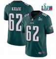 Wholesale Cheap Men's Philadelphia Eagles #62 Jason Kelce Green Super Bowl LVII Patch Vapor Untouchable Limited Stitched Jersey