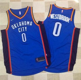 Wholesale Cheap Nike Oklahoma City Thunder #0 Russell Westbrook Blue Stitched NBA Jersey