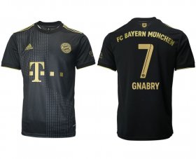 Wholesale Cheap Men 2021-2022 Club Bayern Munchen away aaa version black 7 Adidas Soccer Jersey