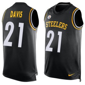 Wholesale Cheap Nike Steelers #21 Sean Davis Black Team Color Men\'s Stitched NFL Limited Tank Top Jersey