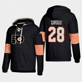 Wholesale Cheap Philadelphia Flyers #28 Claude Giroux Black adidas Lace-Up Pullover Hoodie