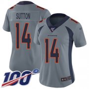 Wholesale Cheap Nike Broncos #14 Courtland Sutton Gray Women's Stitched NFL Limited Inverted Legend 100th Season Jersey