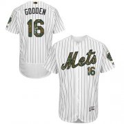 Wholesale Cheap Mets #16 Dwight Gooden White(Blue Strip) Flexbase Authentic Collection Memorial Day Stitched MLB Jersey