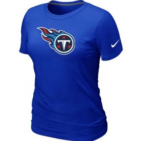 Wholesale Cheap Women\'s Nike Tennessee Titans Logo NFL T-Shirt Blue