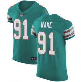 Wholesale Cheap Nike Dolphins #91 Cameron Wake Aqua Green Alternate Men\'s Stitched NFL Vapor Untouchable Elite Jersey