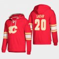 Wholesale Cheap Calgary Flames #20 Curtis Lazar Red adidas Lace-Up Pullover Hoodie