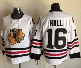 Wholesale Cheap Blackhawks #16 Bobby Hull White CCM Throwback Stitched NHL Jersey