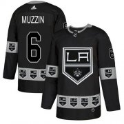 Wholesale Cheap Adidas Kings #6 Jake Muzzin Black Authentic Team Logo Fashion Stitched NHL Jersey