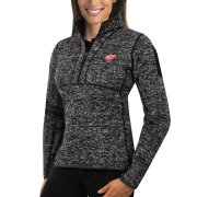 Wholesale Cheap Detroit Red Wings Antigua Women's Fortune 1/2-Zip Pullover Sweater Charcoal