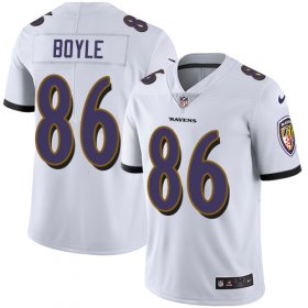 Wholesale Cheap Nike Ravens #86 Nick Boyle White Men\'s Stitched NFL Vapor Untouchable Limited Jersey