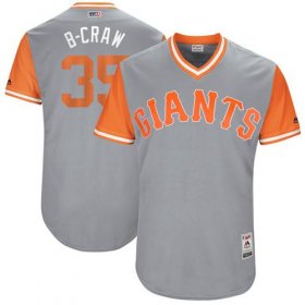 Wholesale Cheap Giants #35 Brandon Crawford Gray \"B-Craw\" Players Weekend Authentic Stitched MLB Jersey