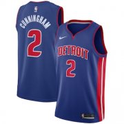 Wholesale Cheap Nike Pistons #2 Cade Cunningham Blue NBA Swingman Icon Edition Jersey