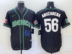Wholesale Cheap Men\'s Mexico Baseball #56 Randy Arozarena Number 2023 Black World Classic Stitched Jersey3