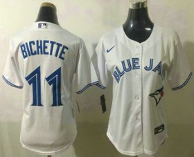 Wholesale Cheap Women\'s Toronto Blue Jays #11 Bo Bichette White Stitched MLB Cool Base Nike Jersey