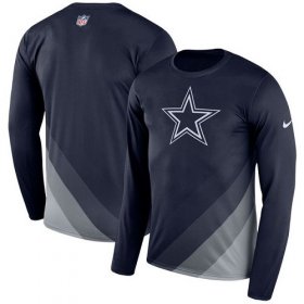 Wholesale Cheap Men\'s Dallas Cowboys Nike Navy Sideline Legend Prism Performance Long Sleeve T-Shirt