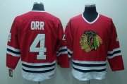 Wholesale Cheap Blackhawks #4 Bobby Orr Stitched Red CCM Throwback NHL Jersey