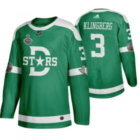 Wholesale Cheap Adidas Dallas Stars #3 John Klingberg Men\'s Green 2020 Stanley Cup Final Stitched Classic Retro NHL Jersey