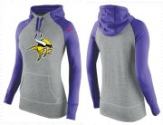 Wholesale Cheap Women's Nike Minnesota Vikings Performance Hoodie Grey & Purple_2