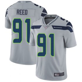Wholesale Cheap Nike Seahawks #91 Jarran Reed Grey Alternate Men\'s Stitched NFL Vapor Untouchable Limited Jersey