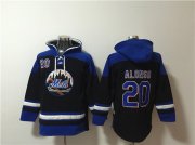 Wholesale Cheap Men's New York Mets #20 Pete Alonso Black Blue Ageless Must-Have Lace-Up Pullover Hoodie