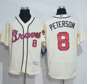 Wholesale Cheap Braves #8 Jace Peterson Cream Flexbase Authentic Collection Stitched MLB Jersey