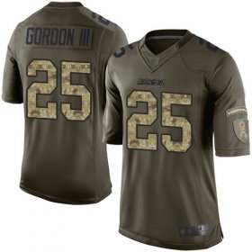 Wholesale Cheap Nike Chargers #25 Melvin Gordon III Green Men\'s Stitched NFL Limited 2015 Salute to Service Jersey
