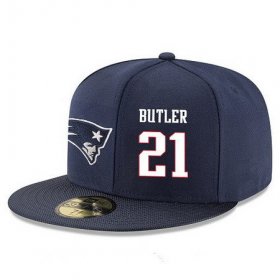 Wholesale Cheap New England Patriots #21 Malcolm Butler Snapback Cap NFL Player Navy Blue with White Number Stitched Hat