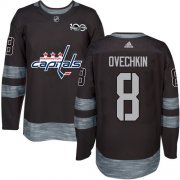 Wholesale Cheap Adidas Capitals #8 Alex Ovechkin Black 1917-2017 100th Anniversary Stitched NHL Jersey