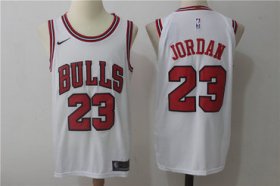 Wholesale Cheap Men\'s Chicago Bulls #23 Michael Jordan White 2017-2018 Nike Swingman Stitched NBA Jersey