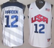 Wholesale Cheap 2012 Olympics Team USA #12 James Harden Revolution 30 Swingman White Jersey