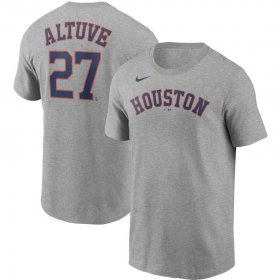 Wholesale Cheap Houston Astros #27 Jose Altuve Nike Name & Number T-Shirt Gray