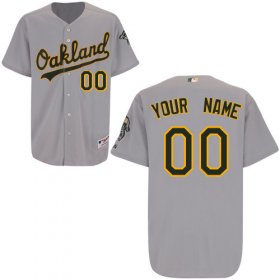 Wholesale Cheap Athletics Personalized Authentic Grey MLB Jersey (S-3XL)
