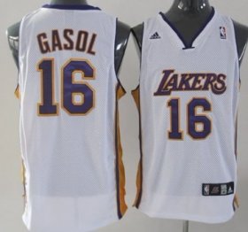 Wholesale Cheap Los Angeles Lakers #16 Paul Gasol White Swingman Jersey
