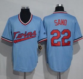 Wholesale Cheap Twins #22 Miguel Sano Light Blue Cooperstown Throwback Stitched MLB Jersey