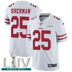 Wholesale Cheap Nike 49ers #25 Richard Sherman White Super Bowl LIV 2020 Men\'s Stitched NFL Vapor Untouchable Limited Jersey