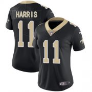 Wholesale Cheap Nike Saints #11 Deonte Harris Black Team Color Women's Stitched NFL Vapor Untouchable Limited Jersey