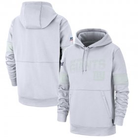 Wholesale Cheap New York Giants Nike NFL 100 2019 Sideline Platinum Therma Pullover Hoodie White