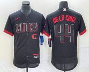 Wholesale Cheap Men's Cincinnati Reds #44 Elly De La Cruz Black 2023 City Connect Flex Base Stitched Baseball Jersey1