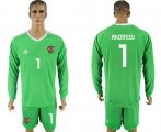 Wholesale Cheap Russia #1 Akinfeev Green Long Sleeves Goalkeeper Soccer Country Jersey