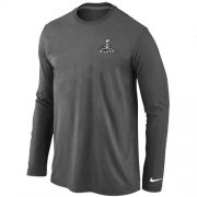 Wholesale Cheap Nike Seattle Seahawks Super Bowl XLVIII Champions Trophy Collection Locker Room Long Sleeve Dark Grey
