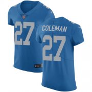 Wholesale Cheap Nike Lions #27 Justin Coleman Blue Throwback Men's Stitched NFL Vapor Untouchable Elite Jersey